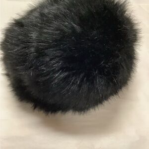 Black Faux Fur Pom Pom